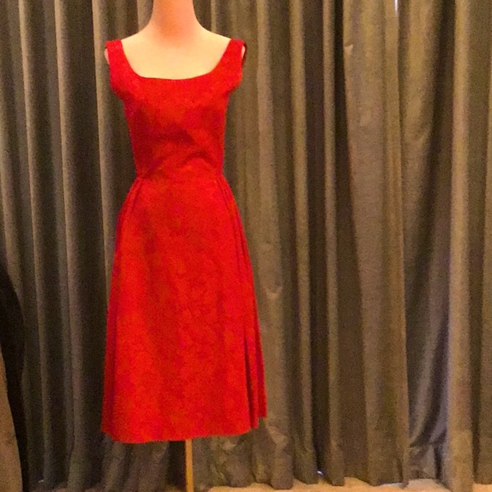 Vintage 1950’s Red Brocade Party Dress